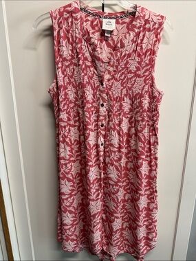 Knox Rose Floral Print Button Front Sleeveless Dress